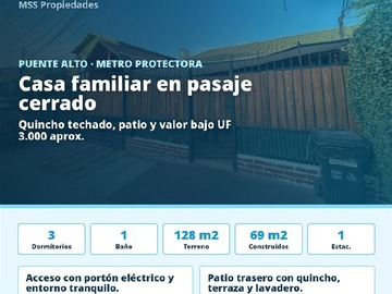 Venta / Casa / Puente Alto