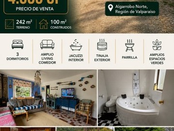 Casa en venta en Sector las garzas, algarrobo norte, Algarrobo - 3 dormitorios, 2 baños