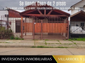 Casa en venta en Calle 8 Oriente #2589, 14 y 15 norte. Población Cancha Rayada, Talca Región del Maule., Talca - 4 dormitorios, 2 baños