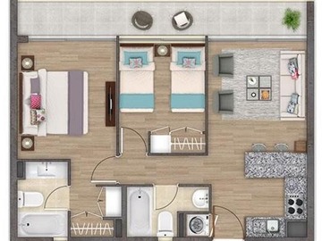 Departamento en venta en Fray Camilo Henríquez 650, Santiago - 2 dormitorios, 2 baños
