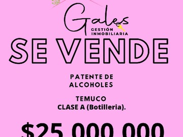 Local Comercial en venta en Patente de alcoholes clase "a" (botilleria) (119693), Temuco