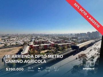 Departamento en arriendo mensual en 50% DCTO 1D+1B+Bod a pasos metro Camino Agricola (164967), Macul - 1 dormitorio, 1 baño