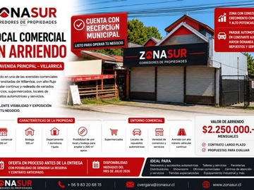 Local Comercial en arriendo mensual en Villarrica, Villarrica - 1 dormitorio