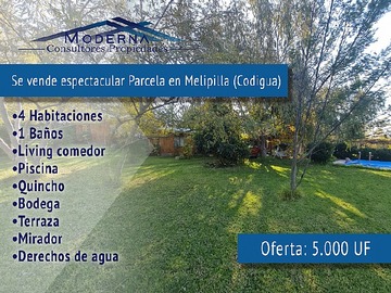 Parcela en venta en Parcela 3 lote 25 codigua, Melipilla - 4 dormitorios, 1 baño