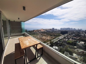 Departamento en arriendo mensual en Amplio, estilo mariposa, gran vista (43760), Concón - 2 dormitorios, 2 baños