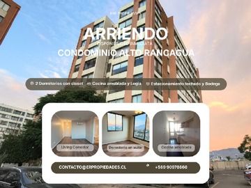 Departamento en arriendo mensual en Av san joaquin 0230, Rancagua - 2 dormitorios, 2 baños