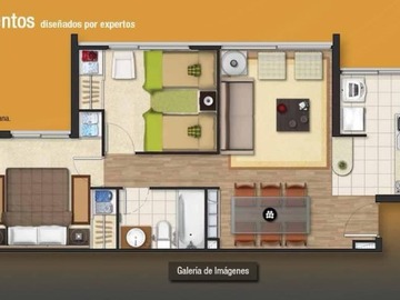 Departamento en arriendo mensual en Condominio barrio apostoles, Cerrillos - 2 dormitorios, 1 baño