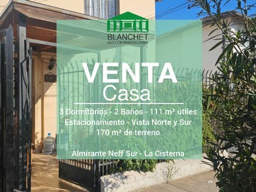 Casa en venta en Casa 2 pisos Almirante Neff sur 3d/2b (175550), La Cisterna - 3 dormitorios, 2 baños