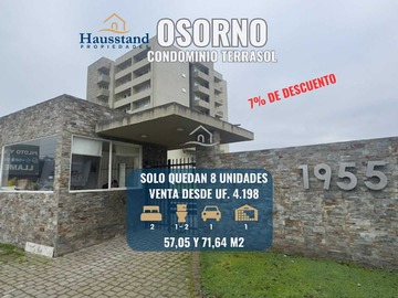 Departamento en venta en Amplia y Luminosa Vivienda para Disfrutar (170815), Osorno - 2 dormitorios, 1 baño