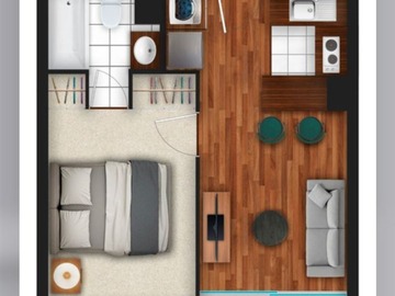Departamento en venta en Avenida vicuña mackenna 1207 piso 18, Santiago - 1 dormitorio, 1 baño
