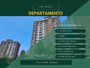 Departamento en venta en Vende g&d hidalgo propiedades, Quilpué - 1 dormitorio, 1 baño