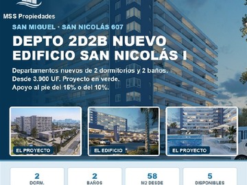 Departamento en venta en San Nicolás 607, San Miguel, San Miguel - 2 dormitorios, 2 baños