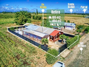 Casa en venta en Ruta L-621, Retiro, Maule Región 3640000, Chile, Retiro - 4 dormitorios, 1 baño