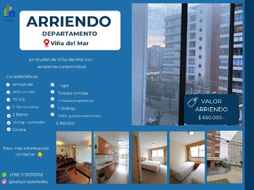 Arriendo Mensual / Departamento / Viña del Mar