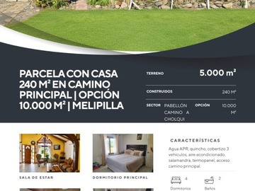 Parcela en venta en Pabellon, Melipilla - 4 dormitorios, 2 baños