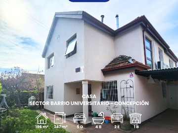 Casa en venta en Barrio Universitario, Concepción - 5 dormitorios, 4 baños