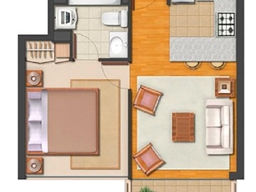 Departamento en venta en Av. Viel 1616, Santiago, Santiago - 1 dormitorio, 1 baño