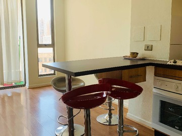 Departamento en arriendo mensual en Departamento metro Moneda, terraza. Vista Orient (168315), Santiago - 1 dormitorio, 1 baño