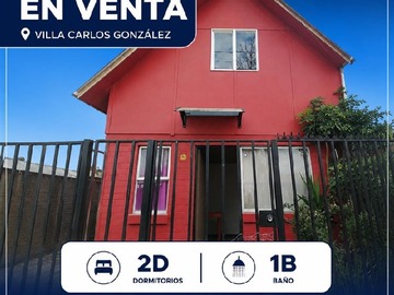 Casa en venta en Villa carlos gonzales pasaje 35 #1183, Talca - 2 dormitorios, 1 baño