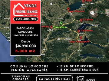 Parcela en venta en Parcelas en loncoche 5.000 m² – rol propio, acceso asfaltado, Loncoche