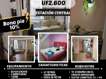 Venta / Departamento / Estación Central