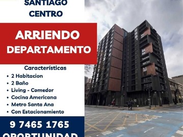 Departamento en arriendo mensual en Arriendo 2D 2B cerca Metro Santa Ana (183422), Santiago - 2 dormitorios, 2 baños