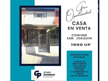 Casa en venta en Pentagrama, San Joaquín - 3 dormitorios, 1 baño