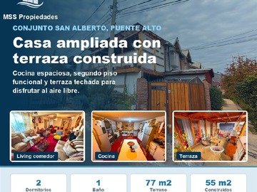 Casa en venta en Casa Calle las Rosas 240, Puente Alto - 2 dormitorios, 1 baño