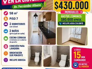 Arriendo Mensual / Departamento / La Cisterna