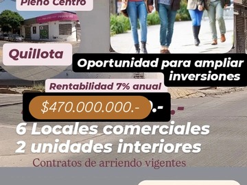 Local Comercial en venta en Excelente Inmueble Comercial Pleno Centro Quillota - 8 dormitorios