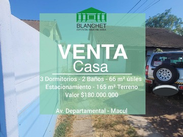 Casa en venta en Casa Departamental Metro Departamental (158987), Macul - 3 dormitorios, 2 baños