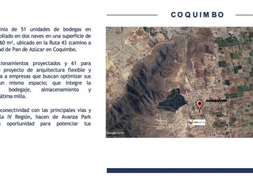 Bodega en arriendo mensual en Excente bodega ubicada en ruta 43 camino ovalle sector pan de azucar, Coquimbo - 1 baño