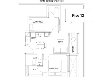 Departamento en venta en Venta, acogedor depto, estilo mariposa, a pasos metro ovalle, La Cisterna - 2 dormitorios, 1 baño