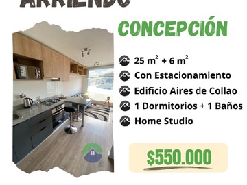 Departamento en arriendo mensual en Departamento arriendo amoblado, home studio, collao., Concepción - 1 dormitorio, 1 baño