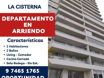 Departamento en arriendo mensual en Arriendo departamento. ¡Agenda tu visita hoy! (177260), La Cisterna - 2 dormitorios, 2 baños