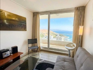 Departamento en arriendo mensual en Arriendo depto con Vista despejada al mar 1D (170562), Concón - 1 dormitorio, 1 baño