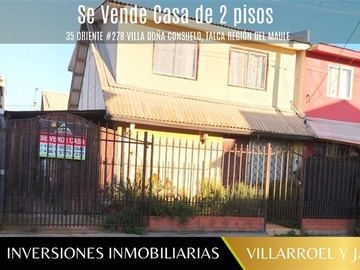 Casa en venta en 35 Oriente #278 Villa doña Consuelo, Talca Región del Maule., Talca - 3 dormitorios, 1 baño