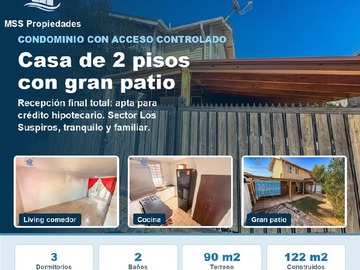 Casa en venta en Los suspiros, San Bernardo - 3 dormitorios, 2 baños