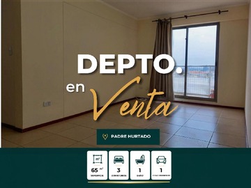 Departamento en venta en Condominio Parque el manzano, Padre Hurtado - 3 dormitorios, 3 baños