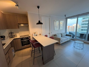 Departamento en arriendo mensual en Arriendo depto amoblado mariposa 2d+2b+1 est+terraza+bodega, Concón - 2 dormitorios, 2 baños