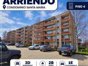 Departamento en arriendo mensual en Condominio santa maría, Talca - 3 dormitorios, 2 baños