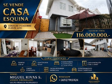 Casa en venta en Loma del sol, Puente Alto - 3 dormitorios, 1 baño