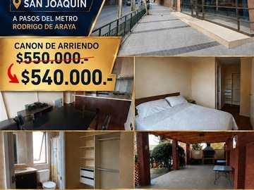 Departamento en arriendo mensual en Metro Rodrigo De Araya, San Joaquín - 2 dormitorios, 2 baños