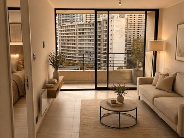 Departamento en arriendo mensual en Metro ñuble, Santiago - 1 dormitorio, 1 baño
