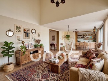 Departamento en arriendo mensual en Doble altura, terraza de 30m2, sala de estar, cocina abierta, Las Condes - 4 dormitorios, 4 baños