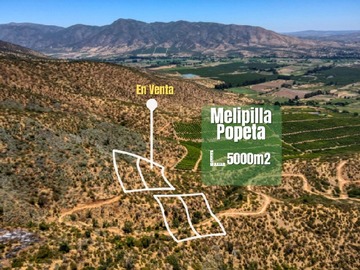 Parcela en venta en Invierte en parcela con vista privil. En popeta, rol propio, Melipilla