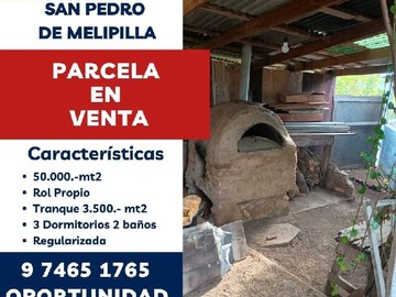 Terreno en venta en Naturaleza, casa y 5 hectáreas en San Pedro (180177), Melipilla - 3 dormitorios, 2 baños