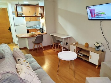 Departamento en arriendo mensual en Depto Amoblado 1 Dorm 1 Baño, Cercano Estaciones Metro - 1 dormitorio, 1 baño