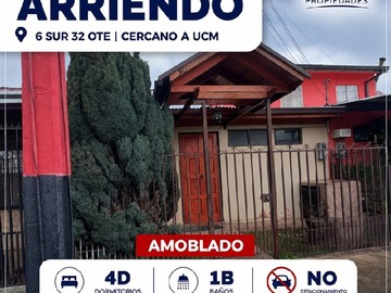 Casa en arriendo mensual en 6 sur 32 ote, Talca - 4 dormitorios, 1 baño