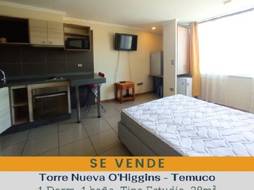 Departamento en venta en Aldunate/bernardo ohiggins/gral mackenna, Temuco - 1 dormitorio, 1 baño